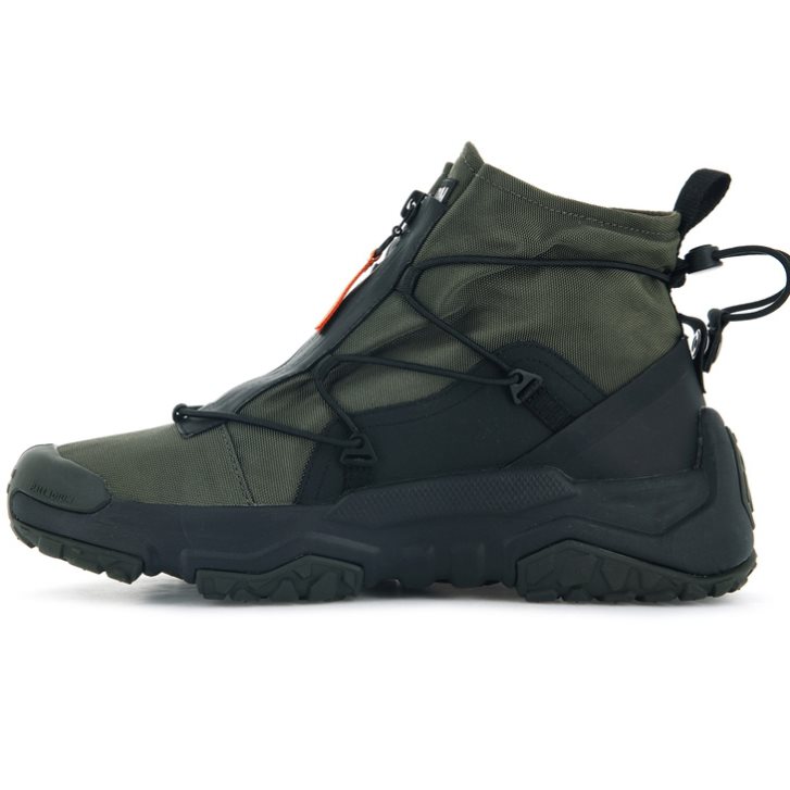 Palladium Off-grid Hi Zip Waterproof + Men's Sneakers Olive | UK H461-MPK